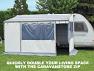 Creates a large closed awning area for your caravan
