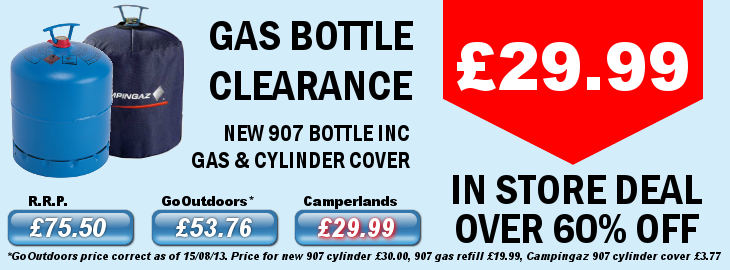 Campingaz 907 gas bottle clearance