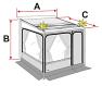 Caravanstore ZIP Privacy Room Dimension Chart