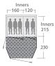 Carpet covers living area as shaded in diagram