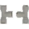 T Piece push fit connector for caravan water system using 12mm semi-rigid pipe