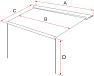 A= 415cm  B= 384cm  C= 250cm  D= 225cm(MAX HEIGHT FROM GROUND)