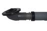 Uses a reducer and sealing sleeve to connect to 28.5mm convoluted wastepipe
