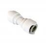 Straight push fit connector for caravan water systems using 12mm semi-rigid pipe