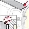 Rain Guard M - roof extends above awning and gap up to 4cm