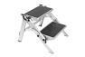 Double folding caravan step with lightweight aluminium frame