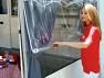 Roll up clear vinyl windows reveal mosquito netting