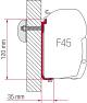 Bracket set for Fiamma F45 awning on flat wall installation