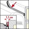 Rain Guard S - roof extends above awning and gap up to 1.1cm