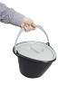 Removable bucket with handle and lid for easy emptying