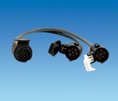 Towing Electrics Adaptor 13 Pin Euro Plug to 12N+12S 7 Pin Socket Caravan Conversion Adapter Lead 