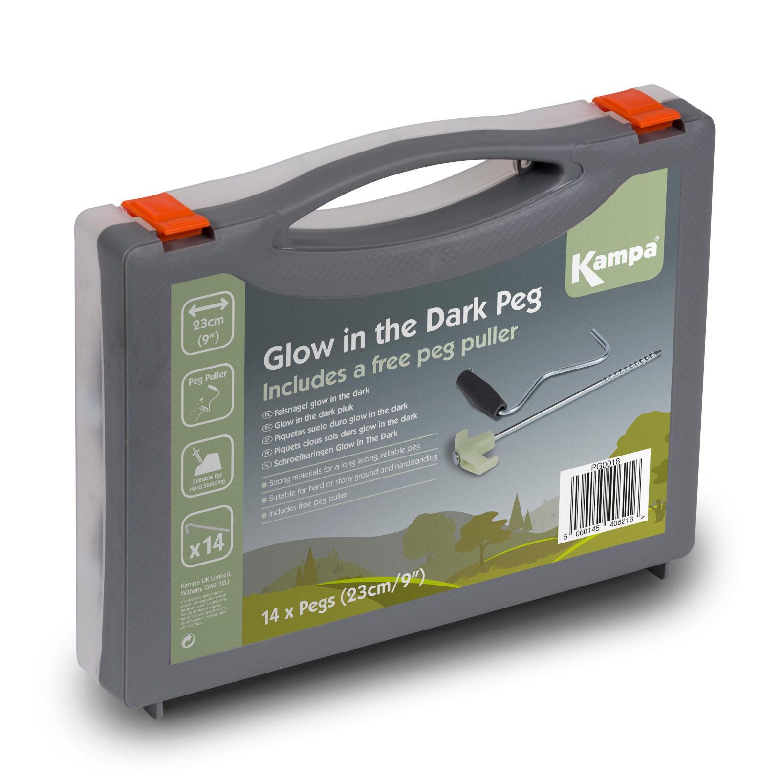 Glow in the Dark Tent Pegs Box set of 14 pegs and peg puller