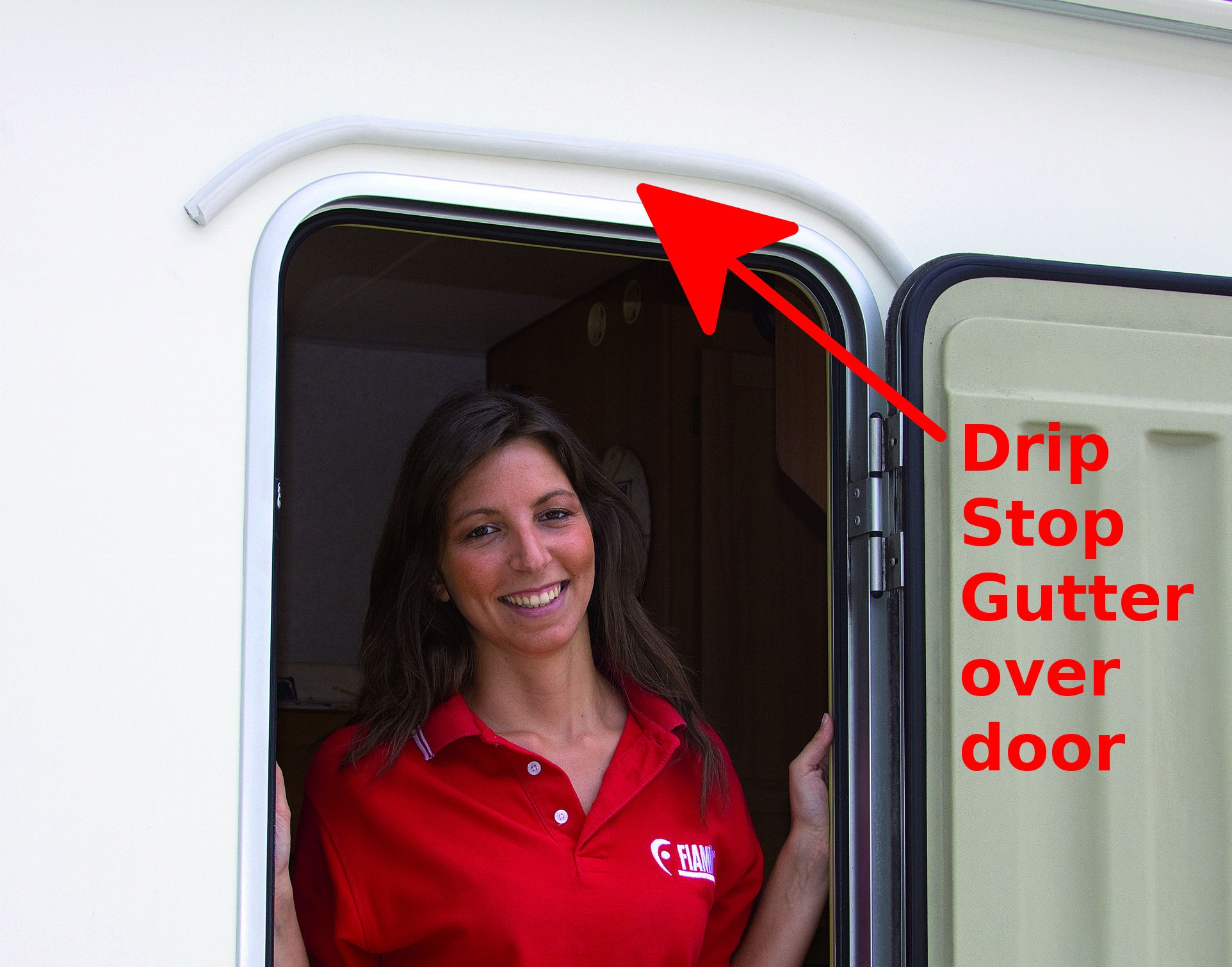 Fiamma Drip Stop 75cm Caravan Motorhome Gutter Door Rain Deflector in grey