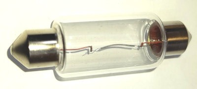 12 Volt Incandescent Festoon Bulb - 18 Watt S8 Cap	