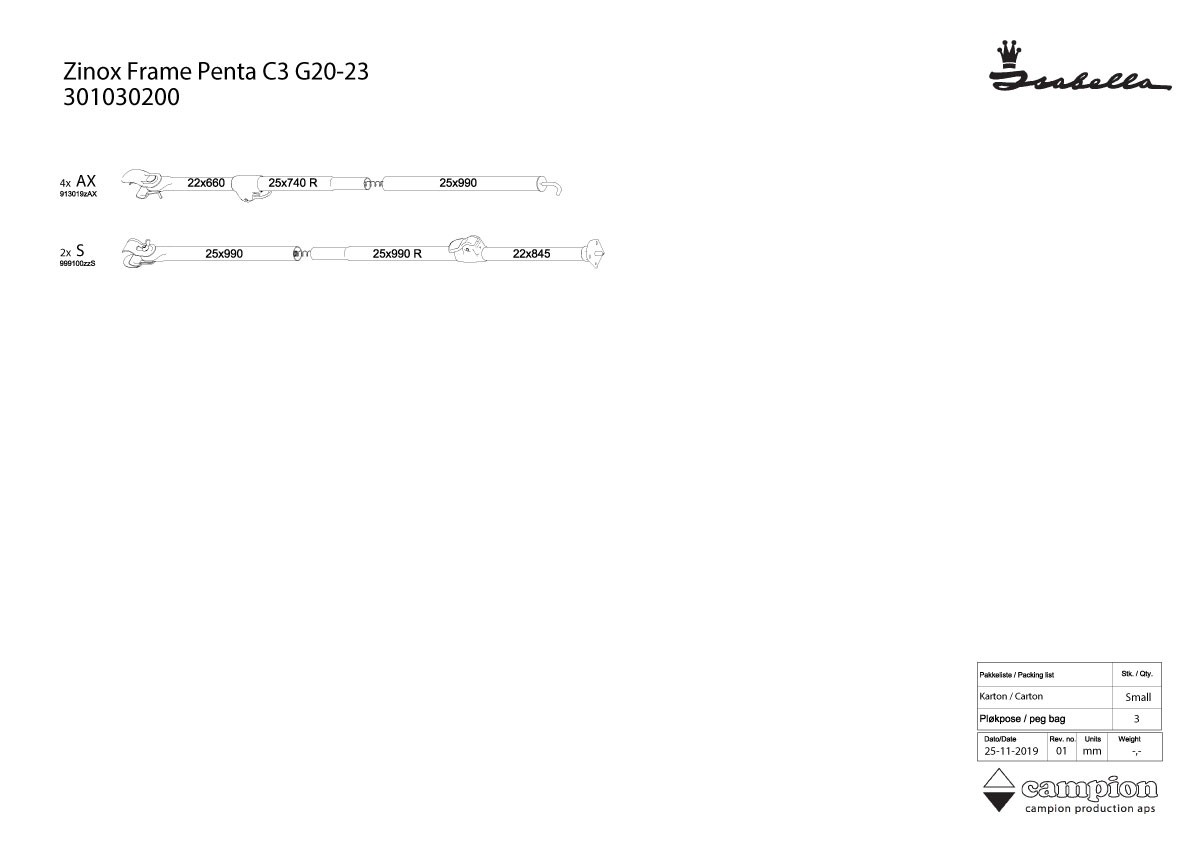 Isabella Zinox Frame Penta UniCut C3 20/23 T-Rex