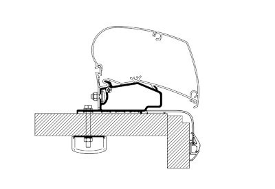 Thule Omnistor 9200/6300 Adapter Roof Swift Escape 2017 Model 622/614/664/685 - 3.50m
