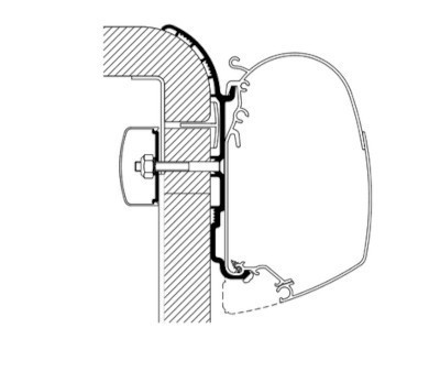Thule Omnistor 5200/8000/4200 Adapter Wall Bürstner - 4.00m
