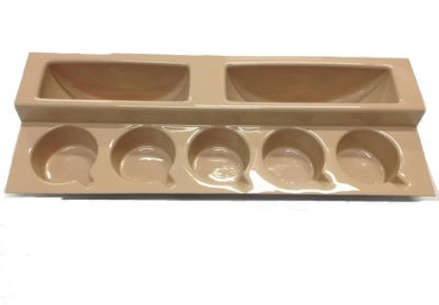 5 Cup Stepped Crockery Rack Beige