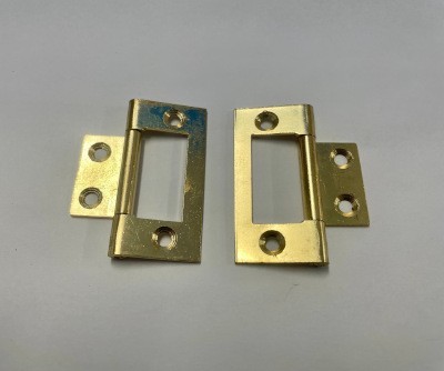 W4 Flush Hinge Brass Finish 2" (50mm) - Pair