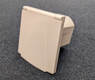 Caravan Mains Electric Inlet - Flush Fit Square White TND