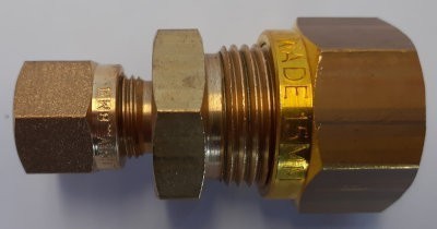 Gas Pipe Straight Coupling - 15mm to 8mm