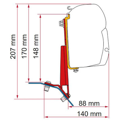 Fiamma Kit F45 & F35 Ford Custom - Right Side