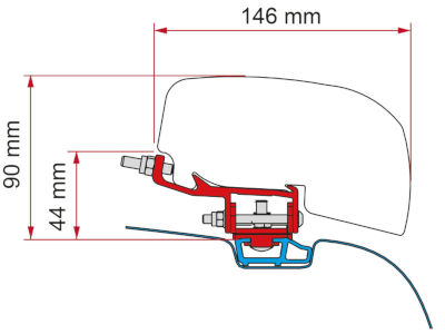 Fitting Kit F40Van VW T5/T6 with fitted multirail