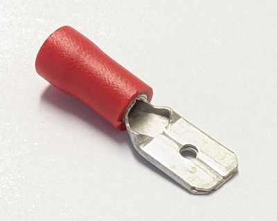 Insulated Male Spade Terminal - 6.3mm Red