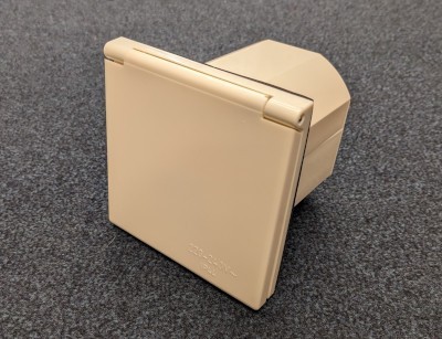 Caravan Mains Electric Inlet - Flush Fit Square Beige