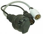 Twin 7 Pin Plugs to 13 Pin Caravan Plug