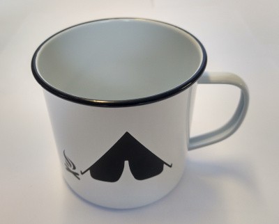 Enamel Mug With a  Tent Icon