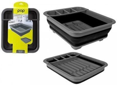 Summit Pop! Collapsible Dish & Utensil Drainer - Black / Grey