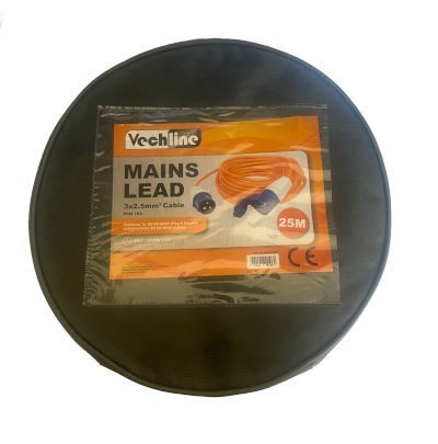 Caravan Mains Electric Hookup Lead - 25m with Bag Vechline