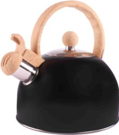 Via Mondo 1.5L Black Kettle Wood Effect Handle