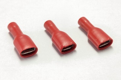 W4 Insulated Female Spade Terminal - 6.3mm Red (Pack 3)