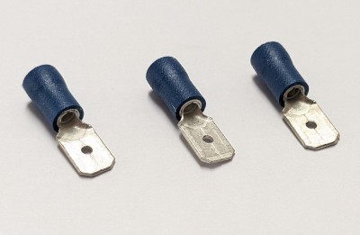 W4 Insulated Male Spade Terminal - 6.3mm Blue (Pack 3)
