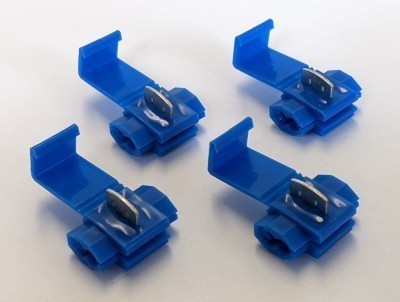 W4 Self-Stripping Cable Connectors - Blue (Pack 4)