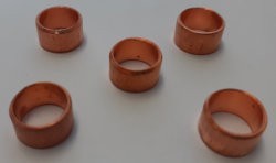 5Pk Chamfered Copper Compression Ring - 5/16"