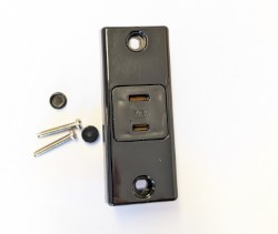 Architrave Socket - Parallel 2 Pin Black