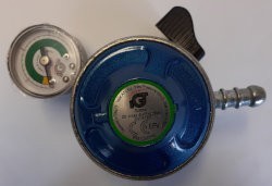 Butane Regulator 21mm Clip on 28mbar-with-level-gauge