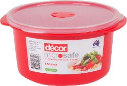Decor Microsafe Round Bowl with Lid - 1.5L