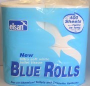 Elsan Blue Rolls Toilet Paper x 4