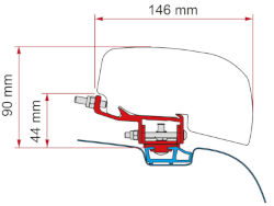 Fitting Kit F40Van VW T5/T6 with fitted multirail