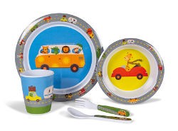 Kampa Childrens Melamine Set - Animal Traffic