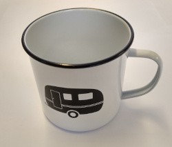 Enamel Mug With a Caravan Icon