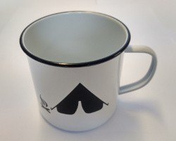 Enamel Mug With a  Tent Icon