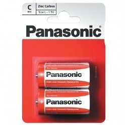 Panasonic R14 Size C Zinc Carbon Batteries - 2 Pack