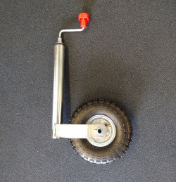 Pneumatic Steel Jockey Wheel Assembly - 48mm with Clamp