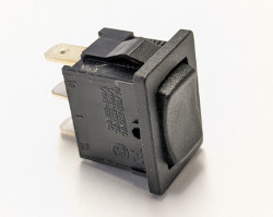Small Rectangular 3 Position Rocker Switch - Black	
