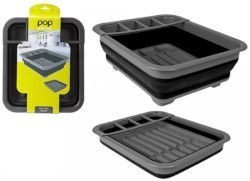 Summit Pop! Collapsible Dish & Utensil Drainer - Black / Grey